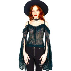 NWT, KILLSTAR "BREATHLESS" BARDOT LACE TOP.